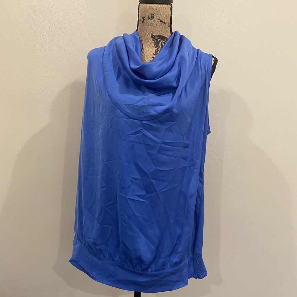 Mock ruched neck sleeveless top